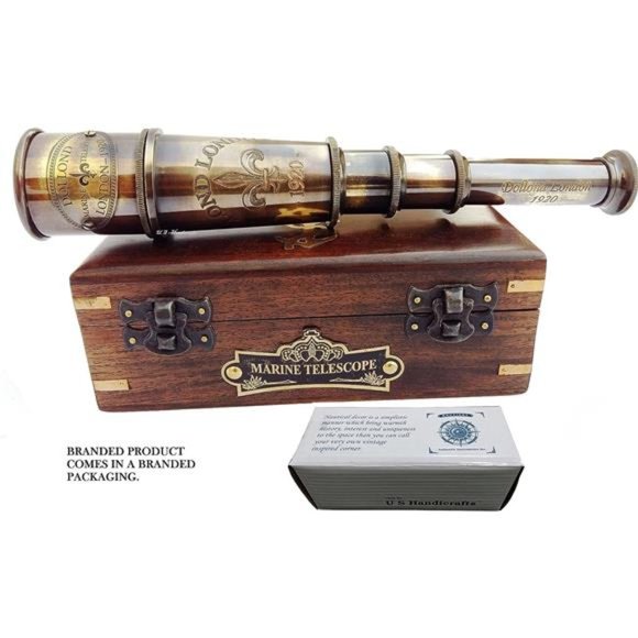 1920 Marine Telescope Collectible Décor Nautical Spyglass Antique Mounted Solid - Picture 1 of 5